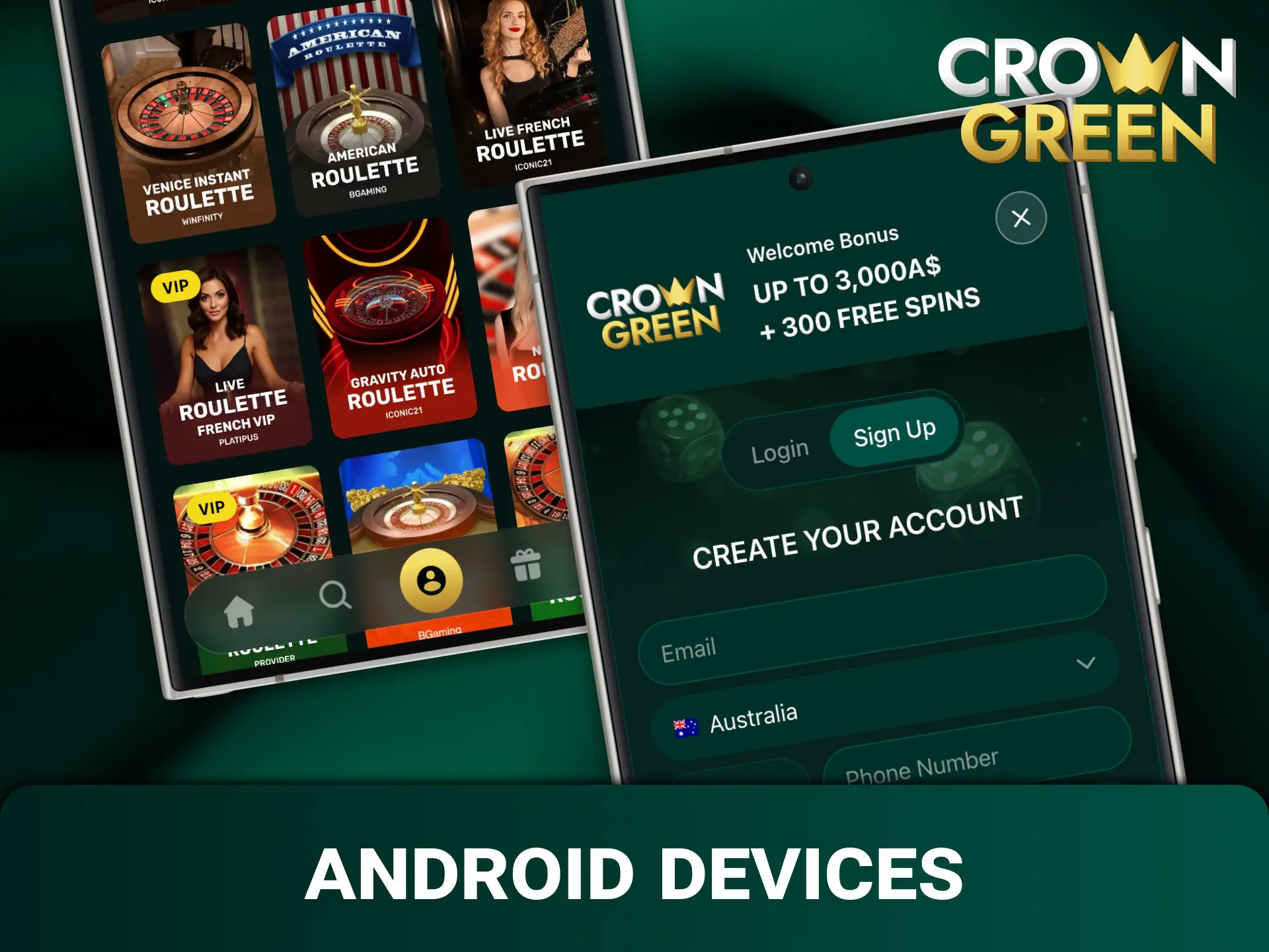Check system specifications and compatible smartphones for the Crowngreen app.