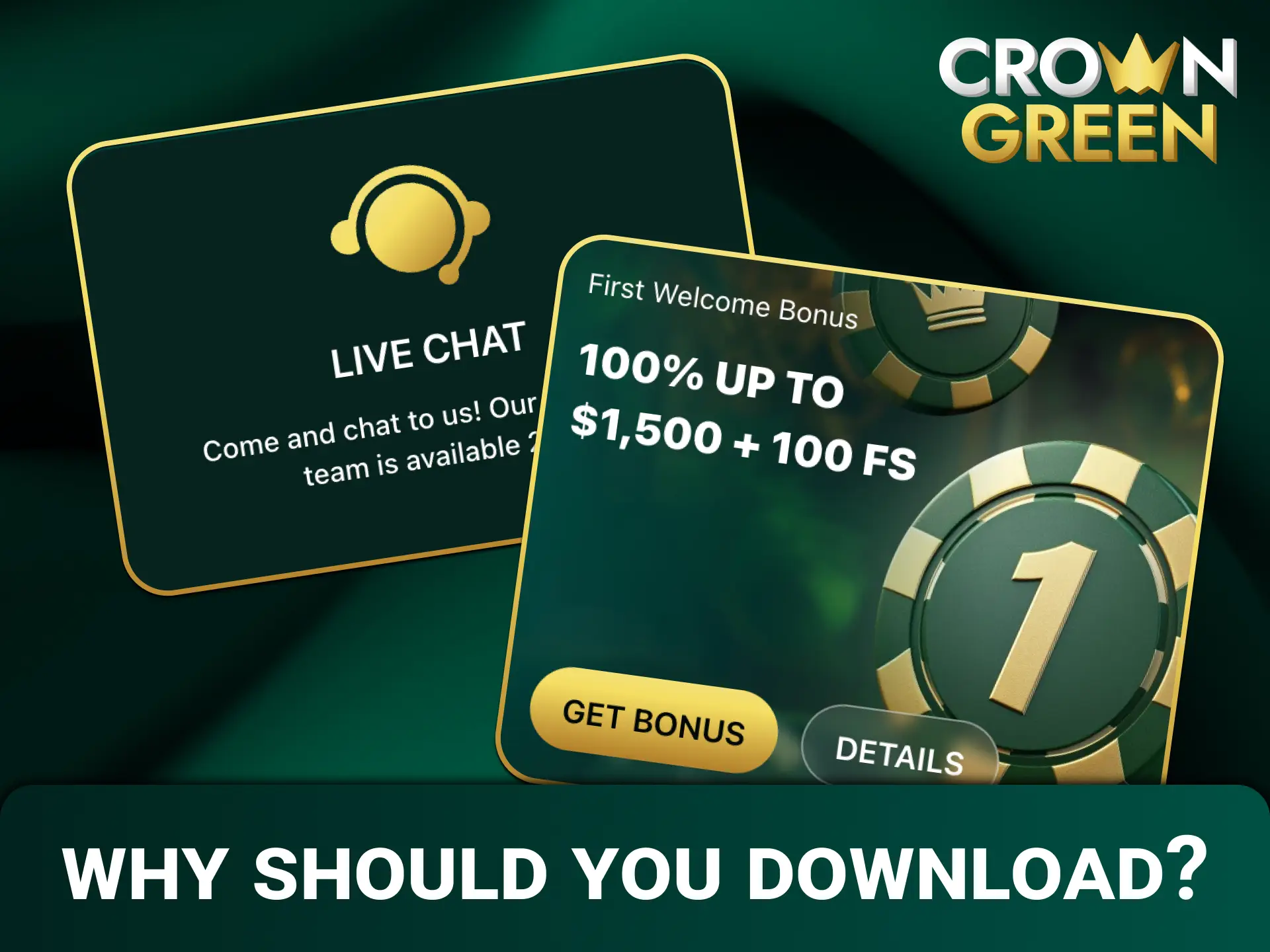 Install the Crowngreen app to access instant betting and fast mobile navigation.