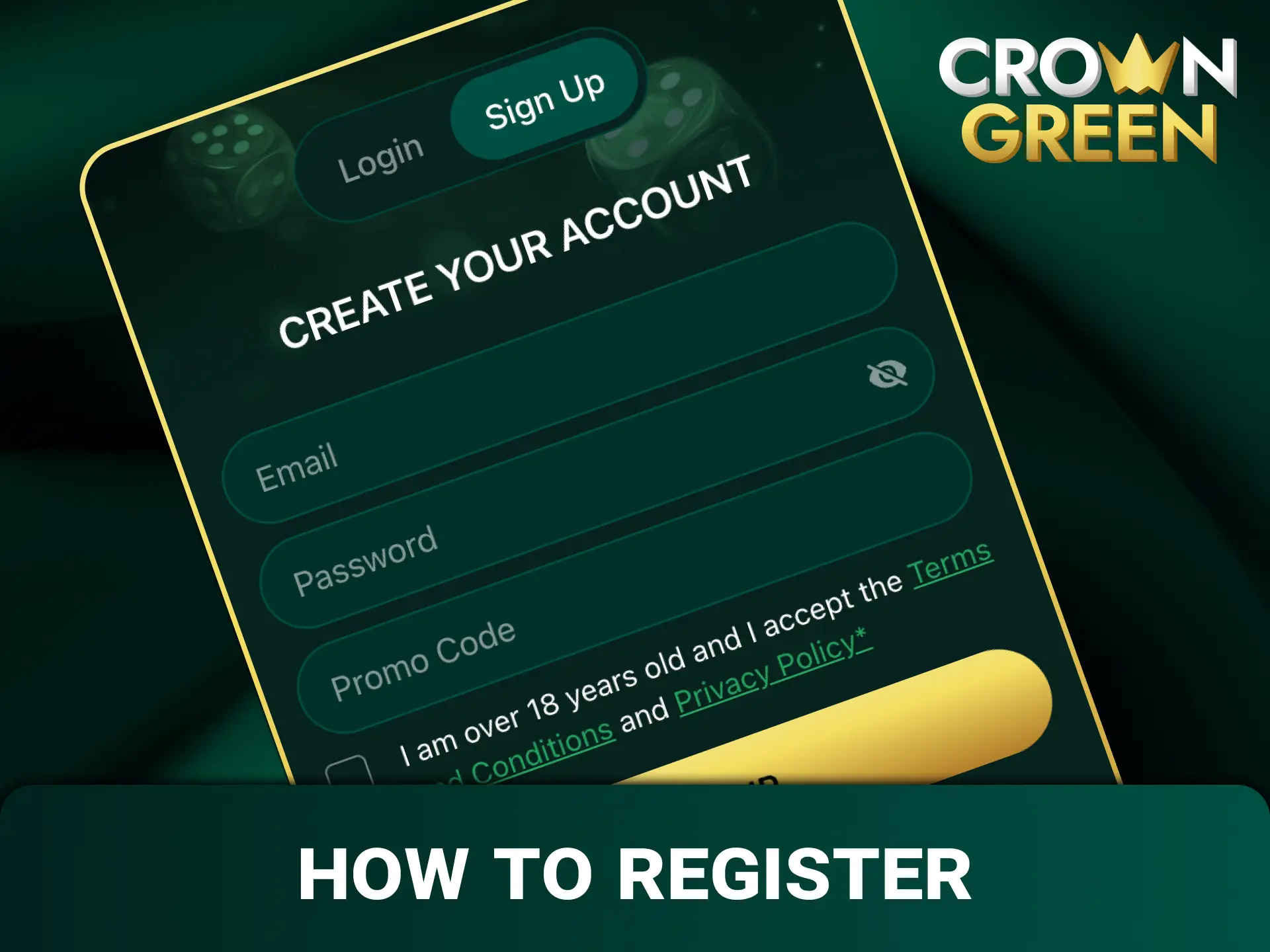 Follow simple instructions to create your account via the Crowngreen app.