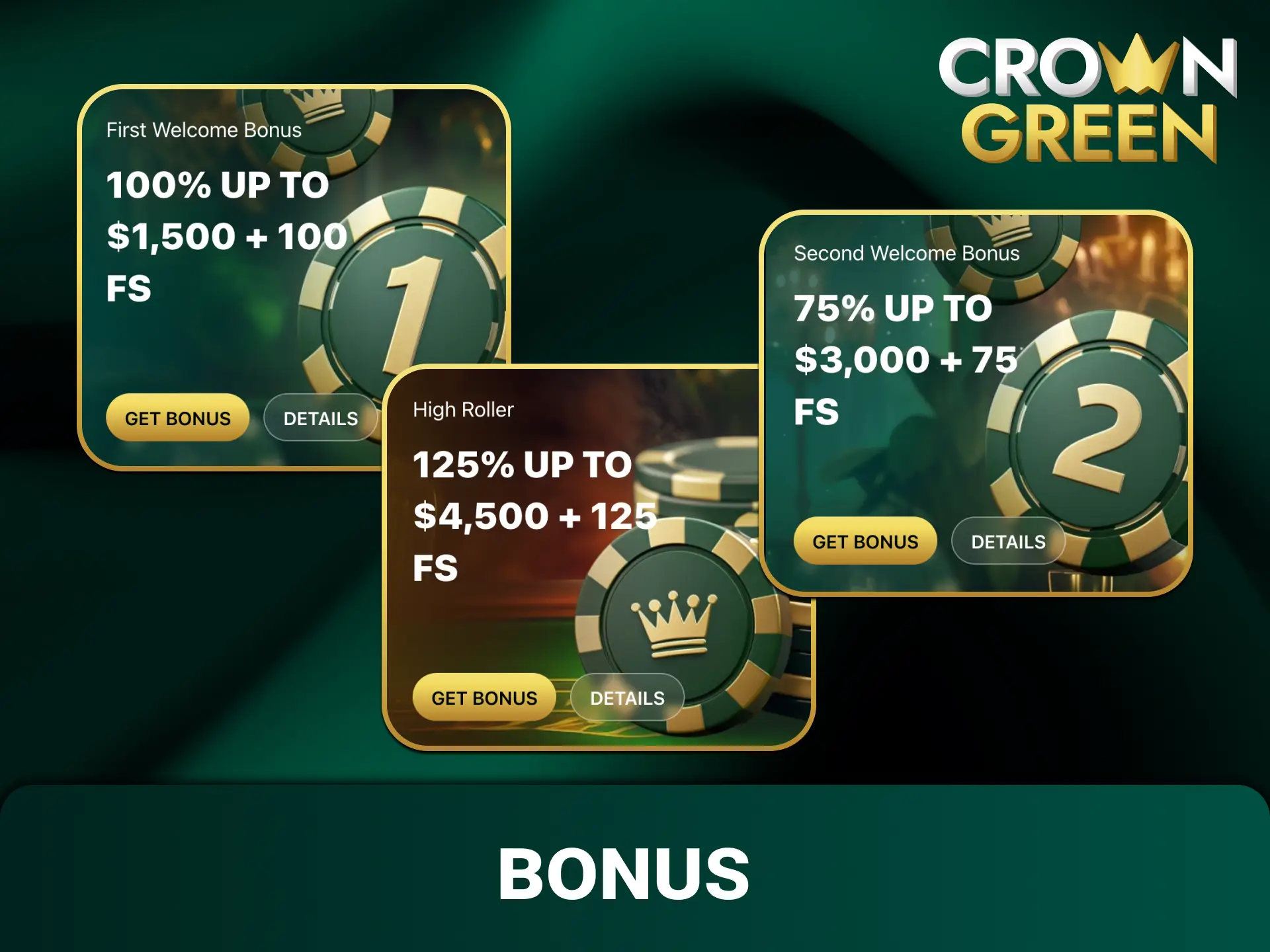 Claim live casino bonus rewards on Crowngreen slot.
