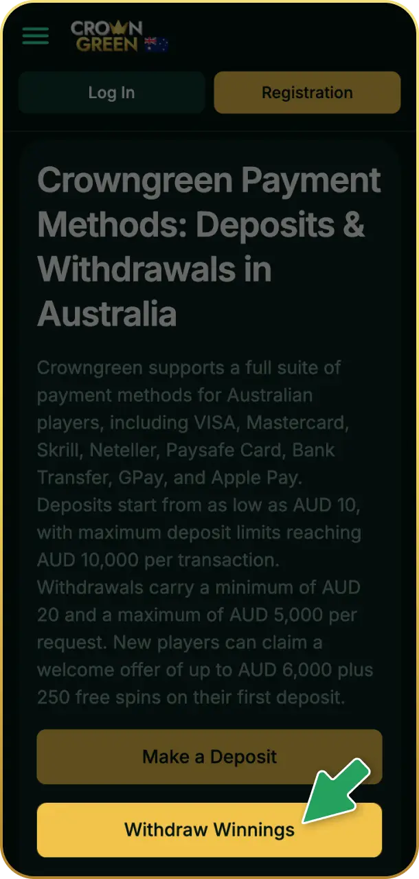 Log in securely to your account on Crowngreen payments.