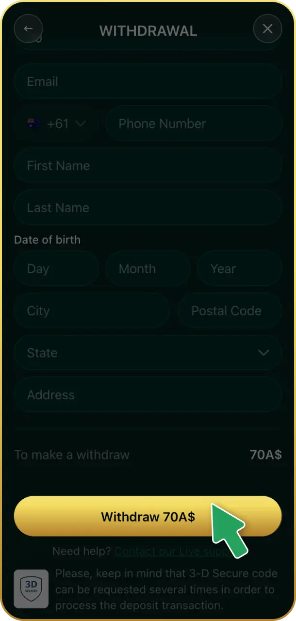 Submit the request and await processing on Crowngreen payments.