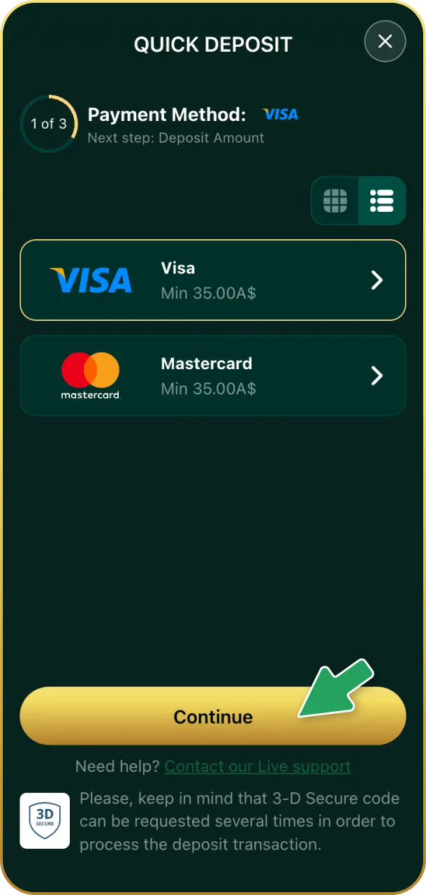 Make a qualifying deposit to unlock your rewards on Crowngreen registration.