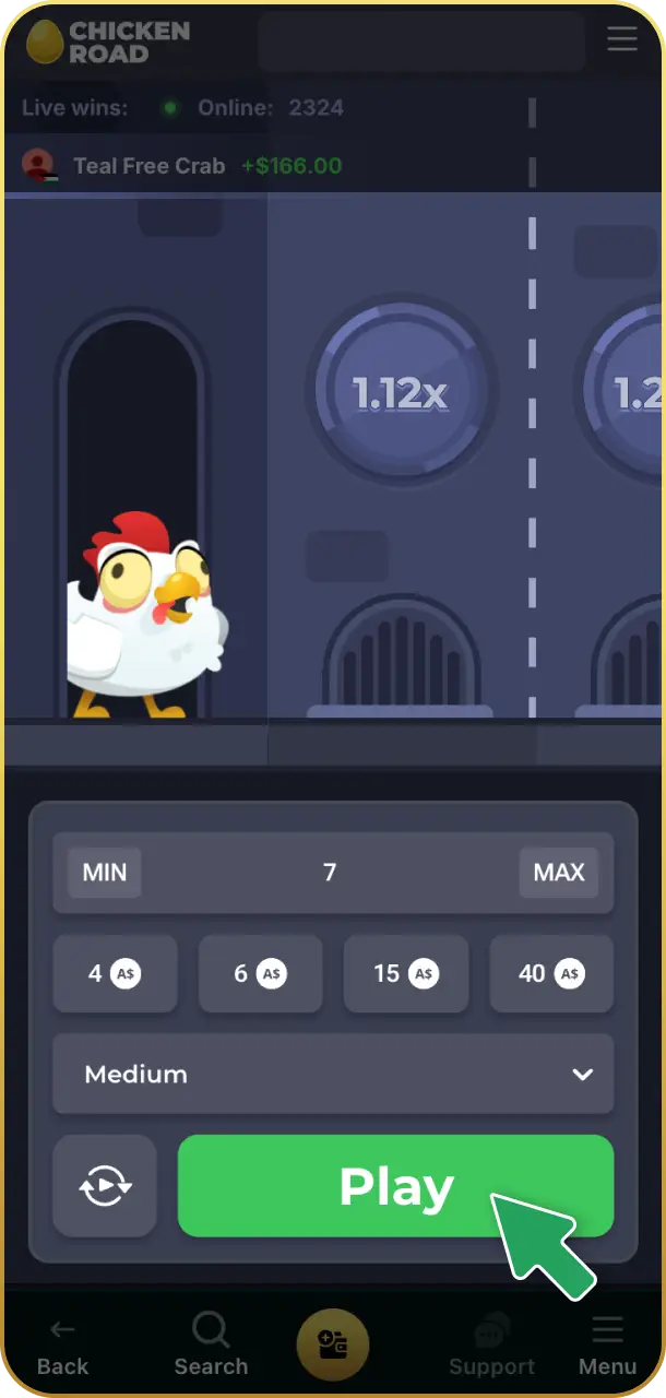 Set your bet and spin the reels on Crowngreen slots.